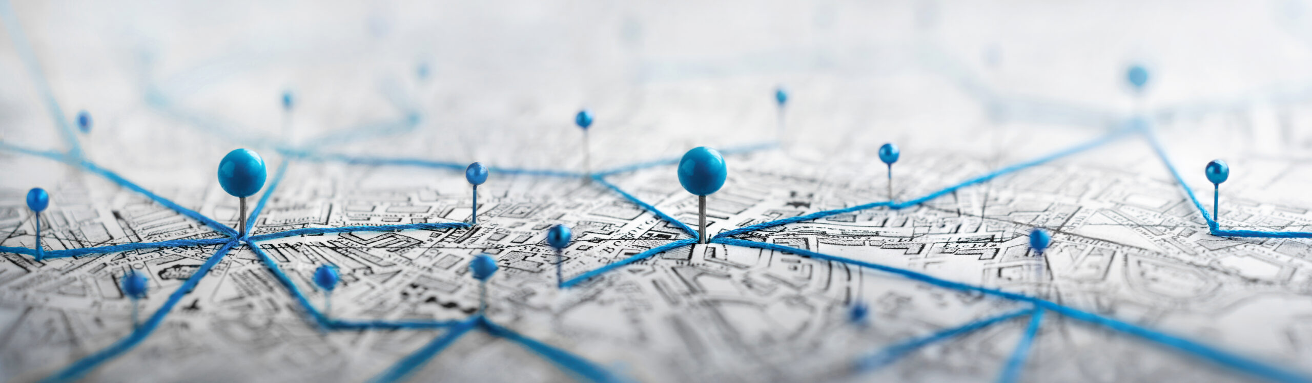 Location Marking with a PIN on a Map with Routes