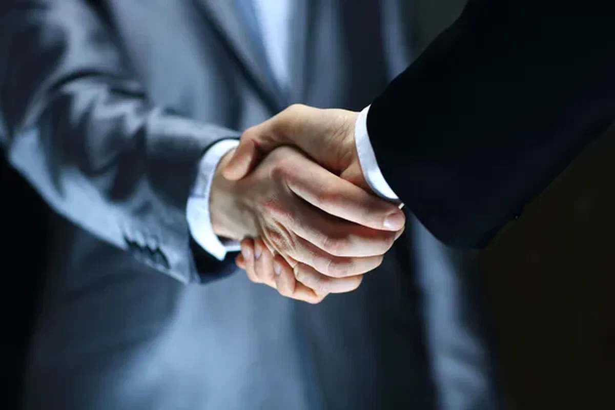 A business handshake